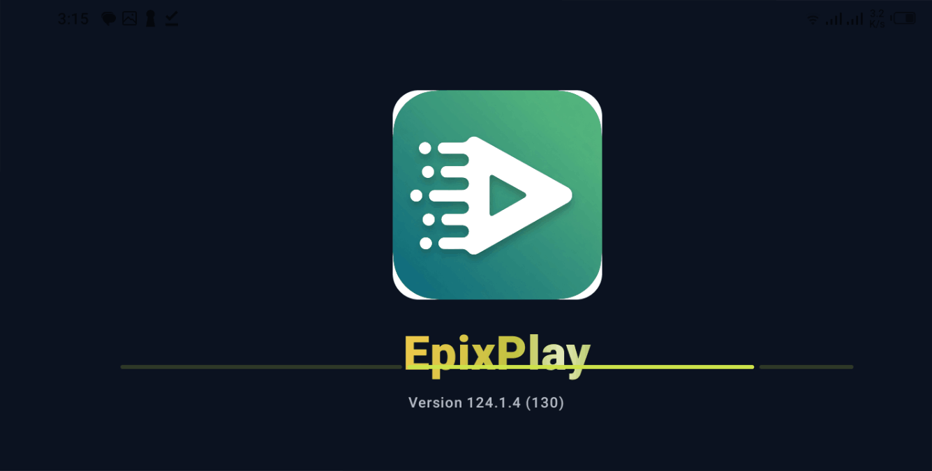 Epix Play app preview on Android